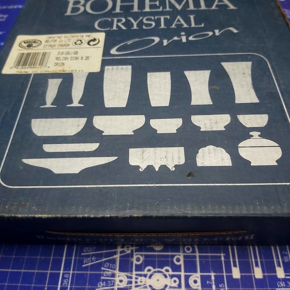 Vintage czech republic bohemian crystal relish dish - Picture 4 of 4